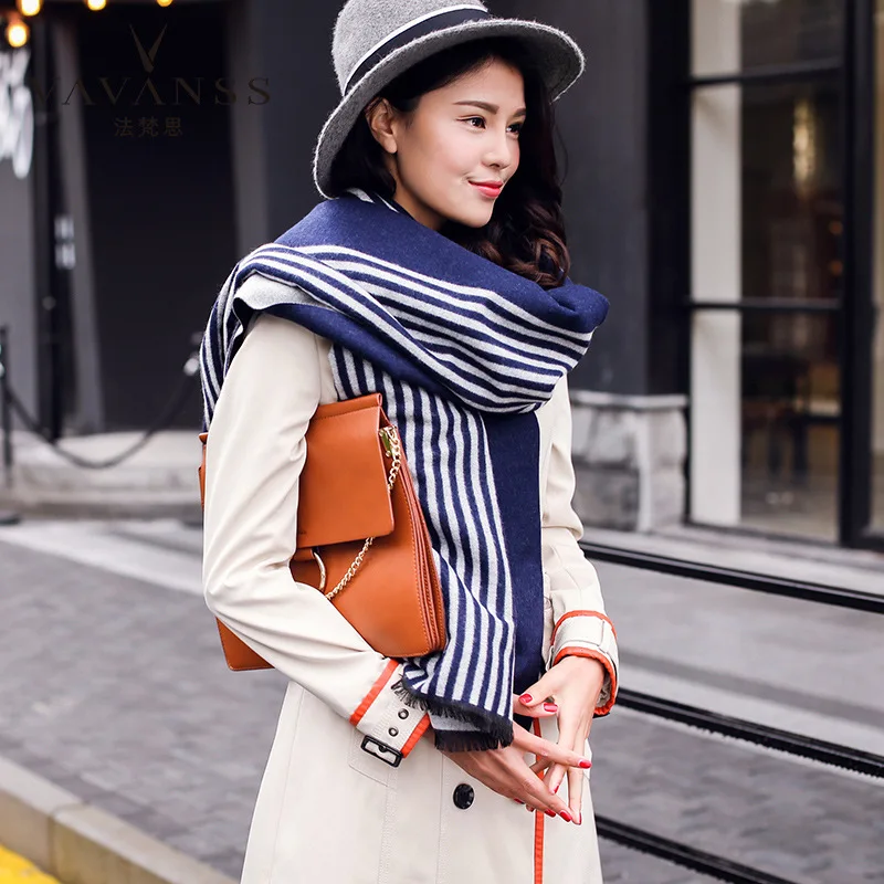 Новый элегантный темпераментный двухсторонний кашемировый шарф в Вертикальную