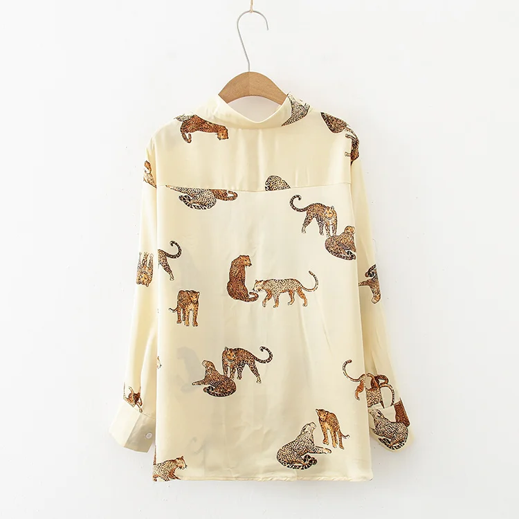 

Fashion women blouses leopard printing shirts 2020 spring Autumn long sleeve blouse shirts Blusas Mujer