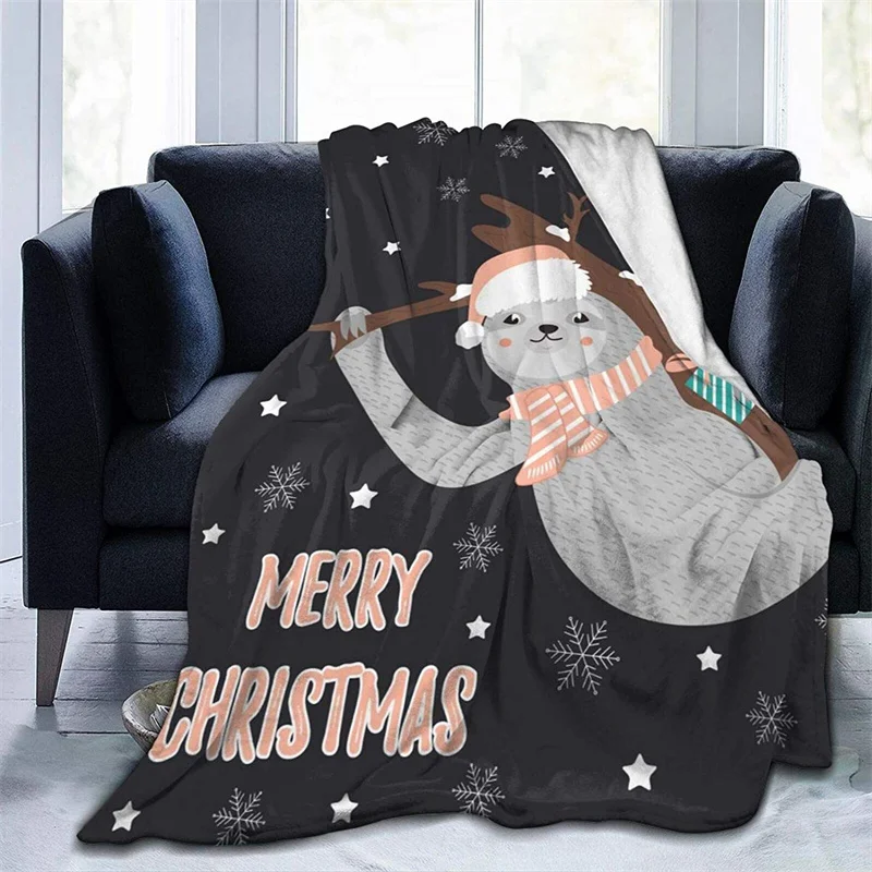 

Cozy Cute Sloth Navajo Cubre Camara Green Throw Blanket 3D Print On Demand Sherpa Super Comfortable For Sofa Thin Quilt Nordic