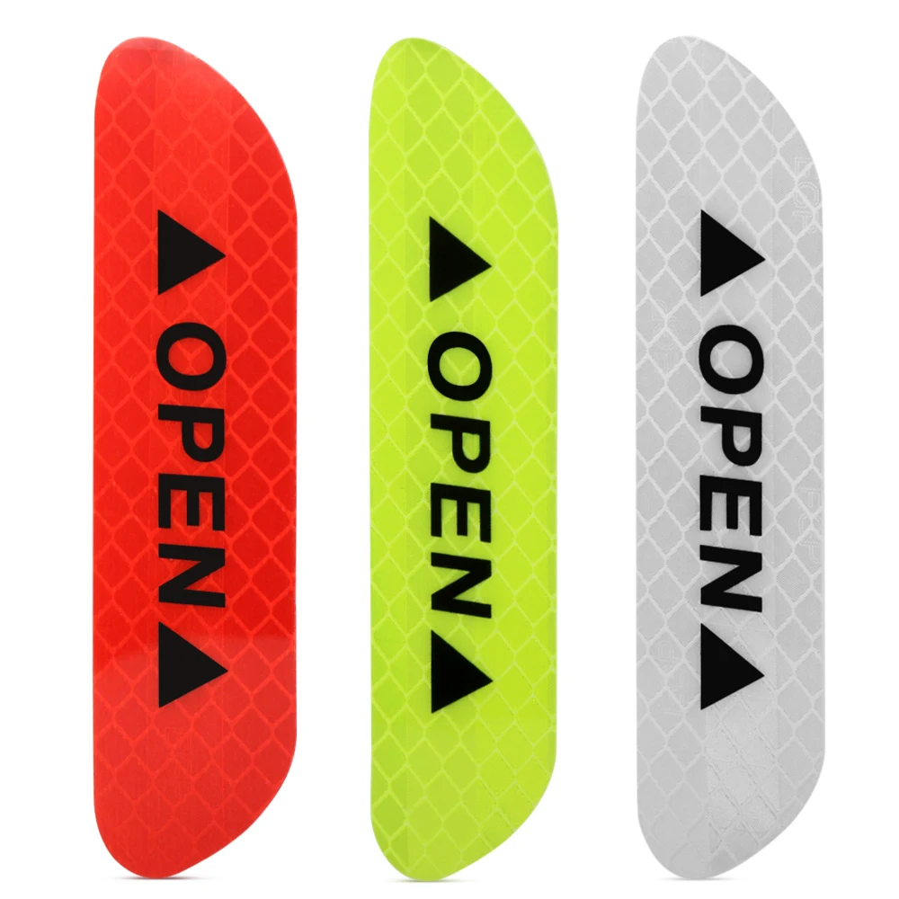 4Pcs Warning Mark Reflective Tape Universal Exterior Accessories Car Door Stickers for Volkswagen POLO Tiguan Passat Golf Jetta |