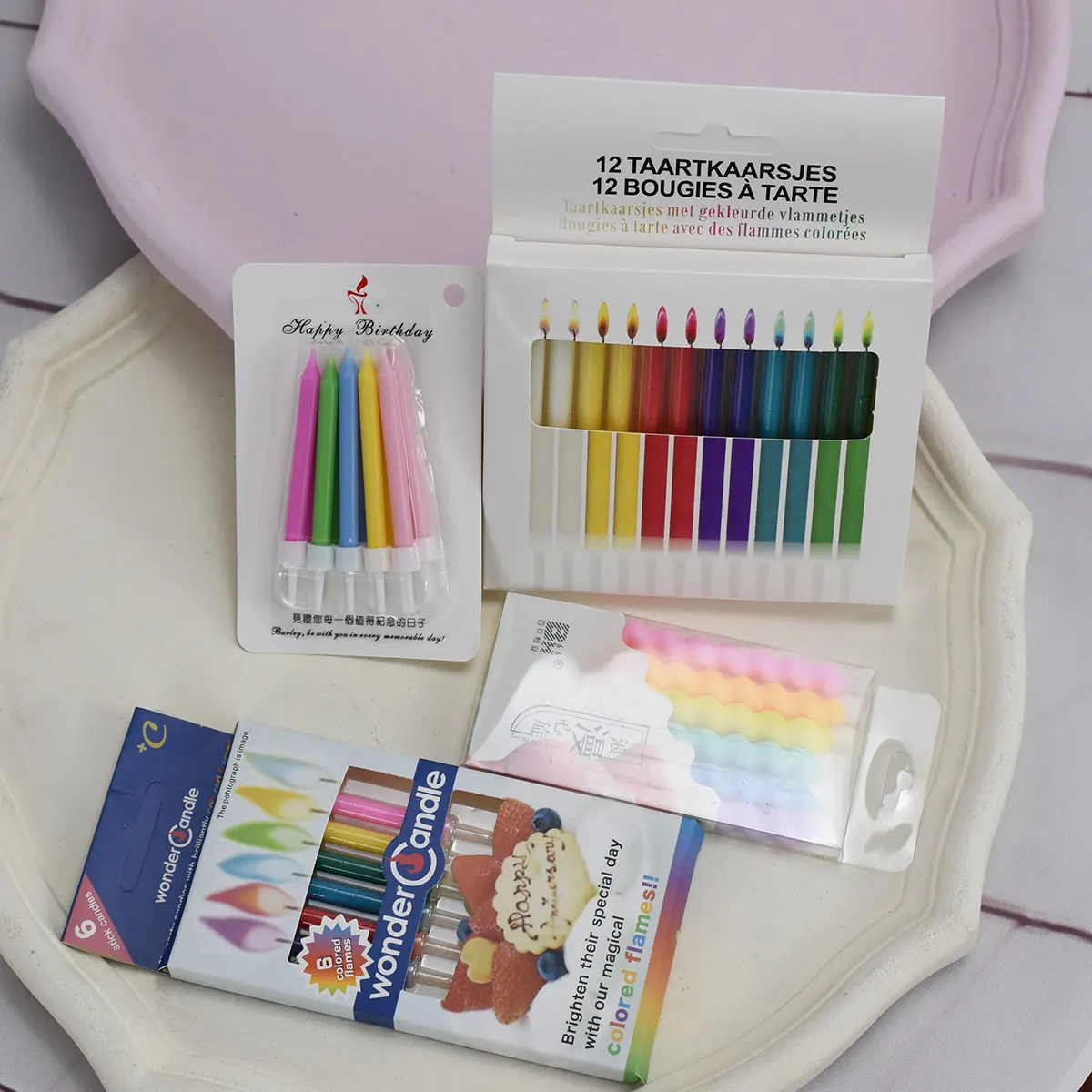 Цветные полоски свечи на день рождения детский праздник - Цена: 411.72