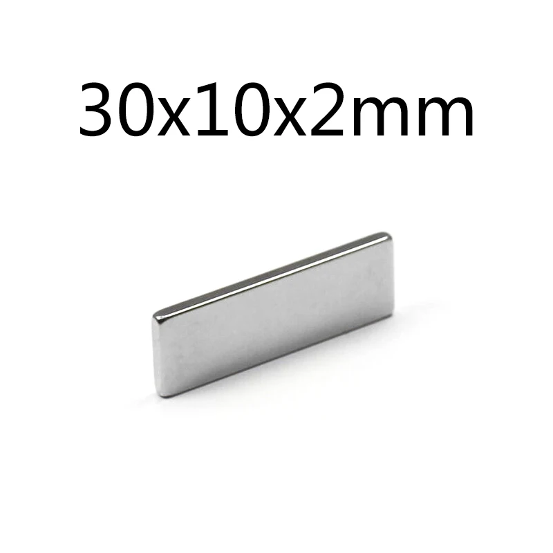 20/50/100 шт супер сильный магнит блок 30 мм x 10 2 неодим-железо-боровые N35 30x10x2 кубоид