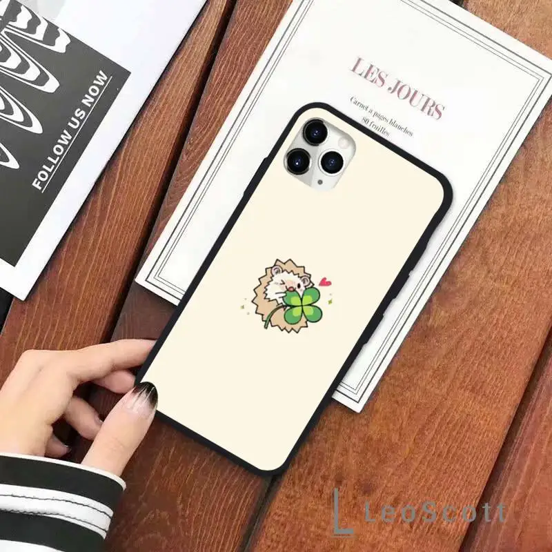 

Animal cute cartoon hedgehog Phone Case for iPhone 11 12 pro XS MAX 8 7 6 6S Plus X 5S SE 2020 XR