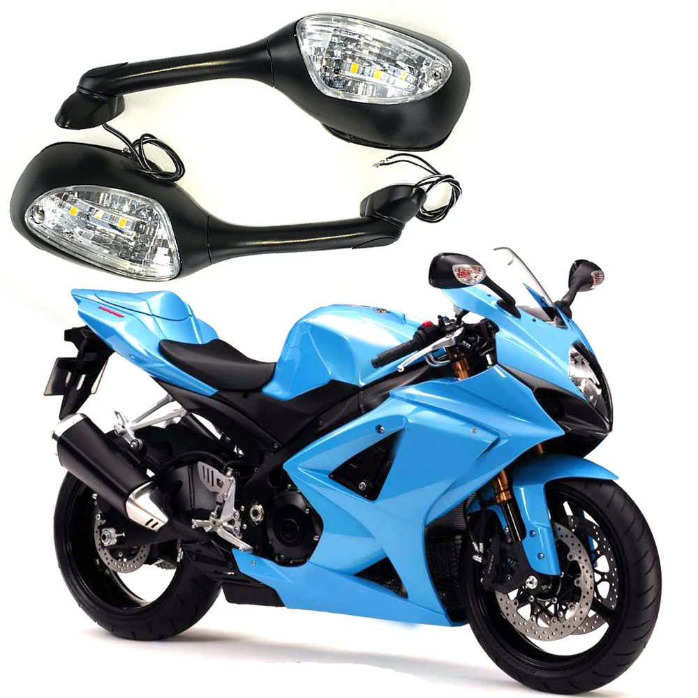 Для Suzuki GSXR 600 750 1000 2006-2010 K6 K7 K8 мотоциклетные зеркала заднего вида с светодиодный сигнальный светильник поворота аксессуары