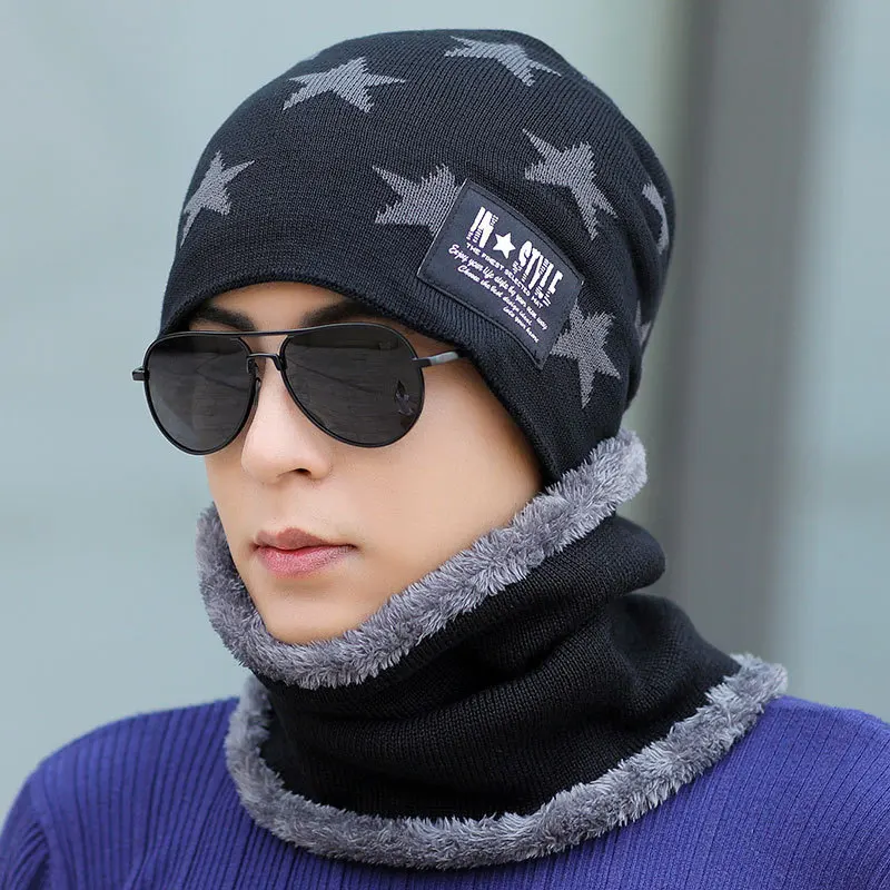 Новинка мужская шапка шарф коралловые флисовые колпачки для мужчин и женщин