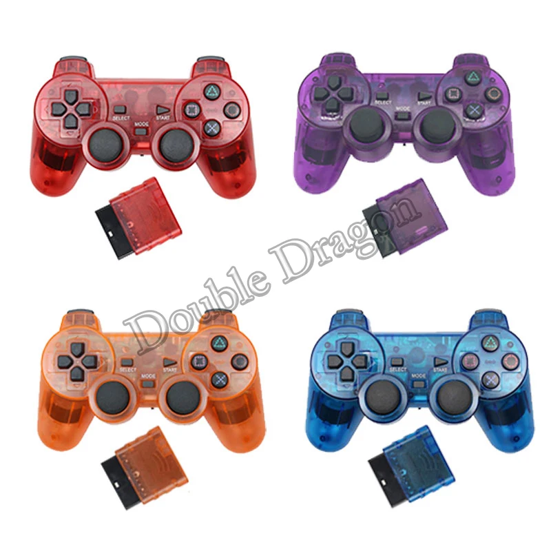 

Joystick Blutooth Controller For Playstation 2 JoypadTransparent Color Game Controller For PS2 Wireless gamepad