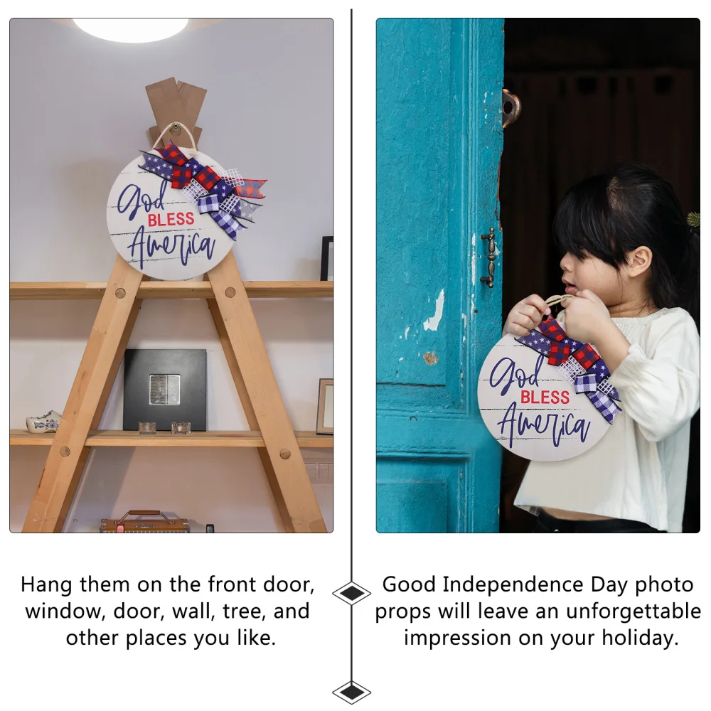

Independence Day Hanging Board Wooden Sign Plaque Door Wall Hanging Decoration