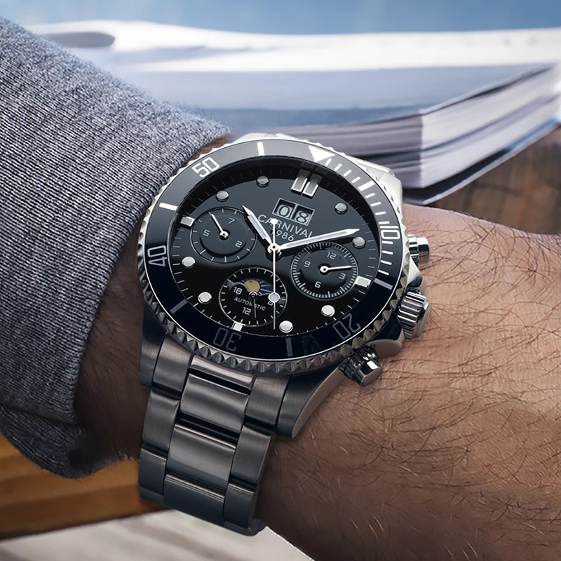 Часы наручные мужские механические роскошные Брендовые спортивные