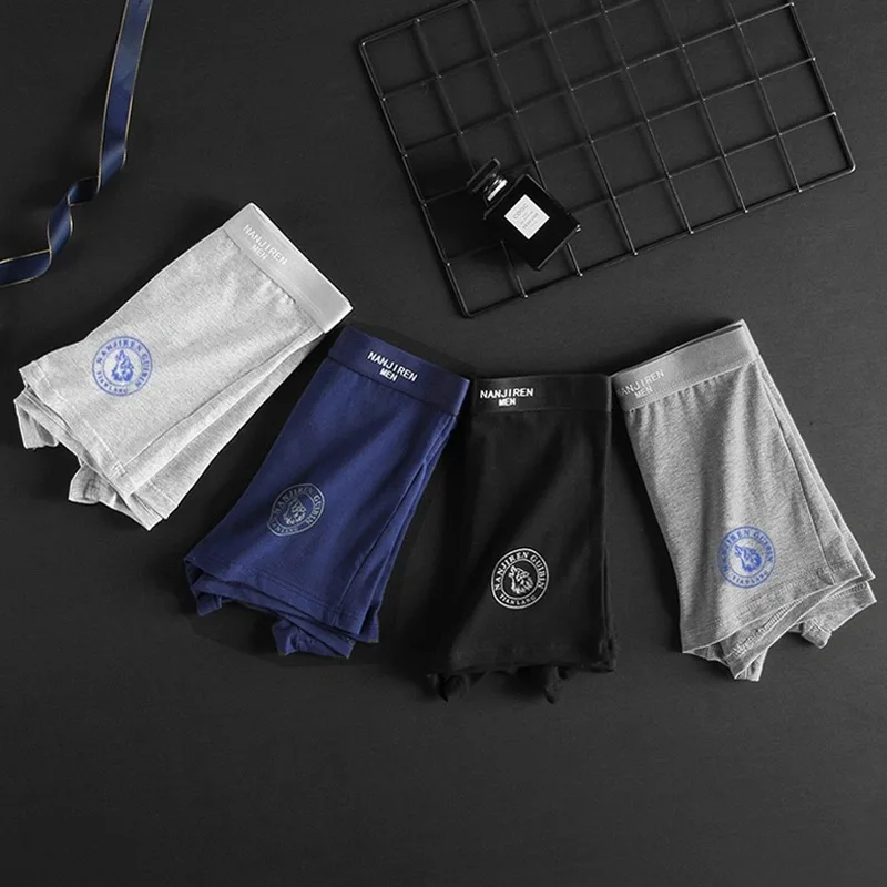 

4PCS/Lot Men Underwear Cotton Boxers Underpants Shorts Men Boxer Male Panties Panties Comfortable Sexy Solid Cuecas Trunks Mens