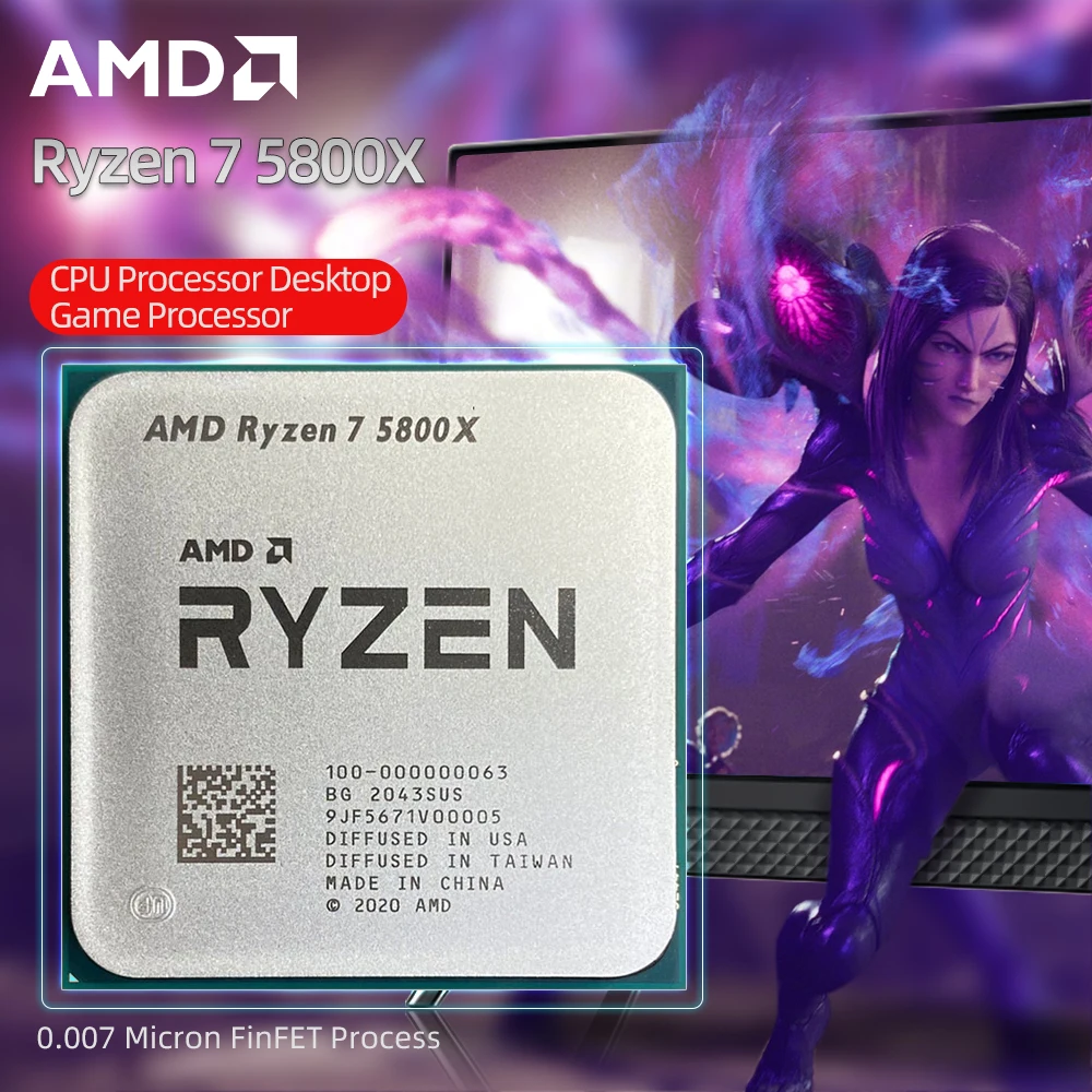 

AMD New Ryzen 7 5800X R7 5800X CPU Processor AM4 3.8GHz 8-Cores 16-Thread CPU 100-000000063 Office Desktop Processor Accessories