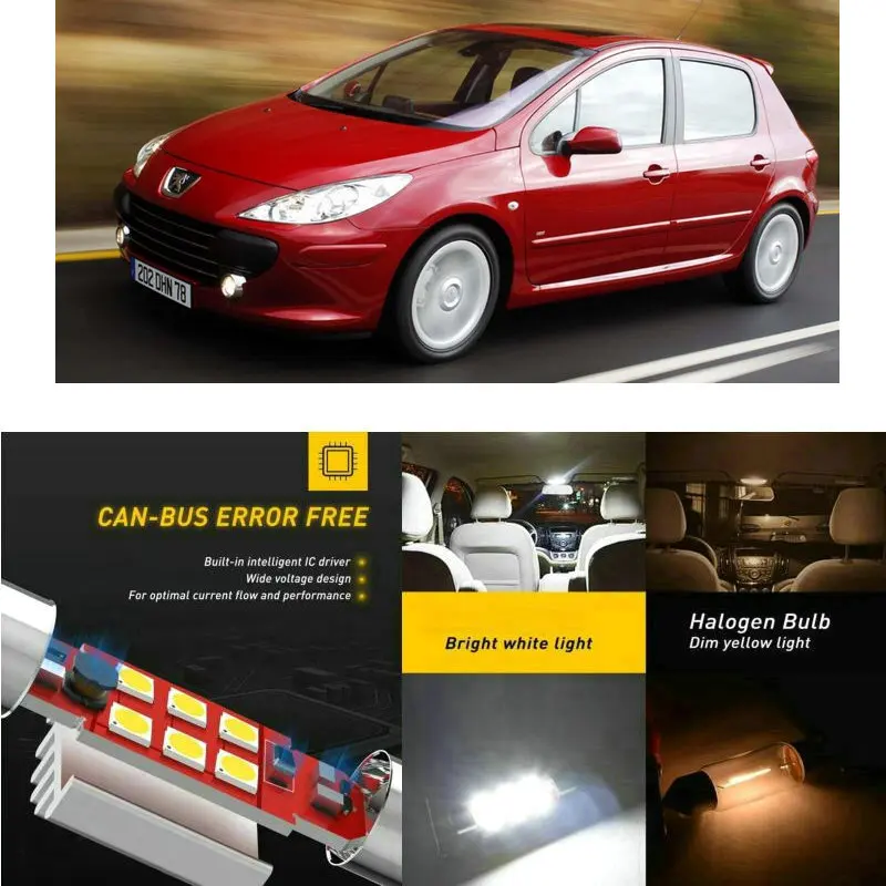 Светодиодный интерьер автомобиля огни для Peugeot 306 хэтчбек 7a 7c n3 n5 307 3ac аксессуары