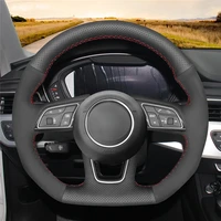 diy anti slip wear resistant steering wheel cover for audi a3 8v a4 b9 avant a5 f5 q2 2016 2019 car interior decoration