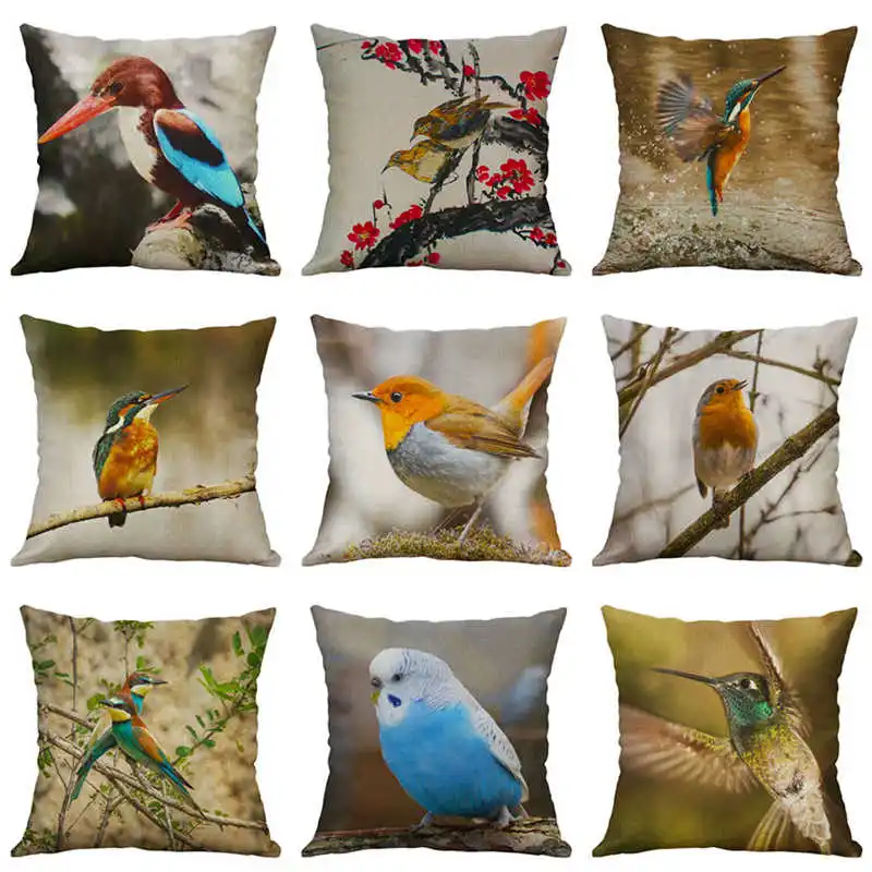 Чехол для дивана с птицей Колибри льняная новая наволочка чехол подушки из