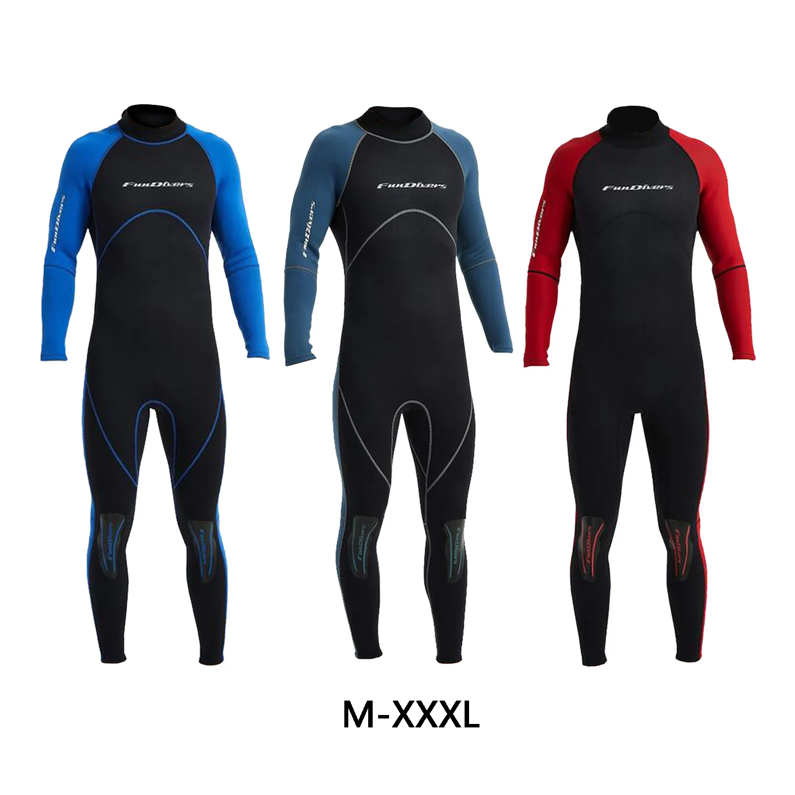 Super Stretch Neoprene Men Scuba Diving Wetsuit Full Body Diving Suit One Piece Long Sleeve Back Zip UPF 50+ for Surfing Scuba