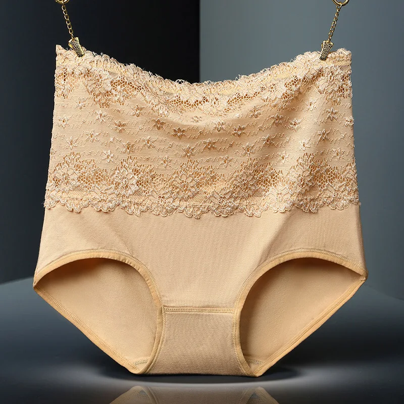 Пикантное кружевное женское нижнее белье с высокой талией, тонкие бесшовные трусики, Корректирующее белье, живот, бедра, облегающее белье, трусики