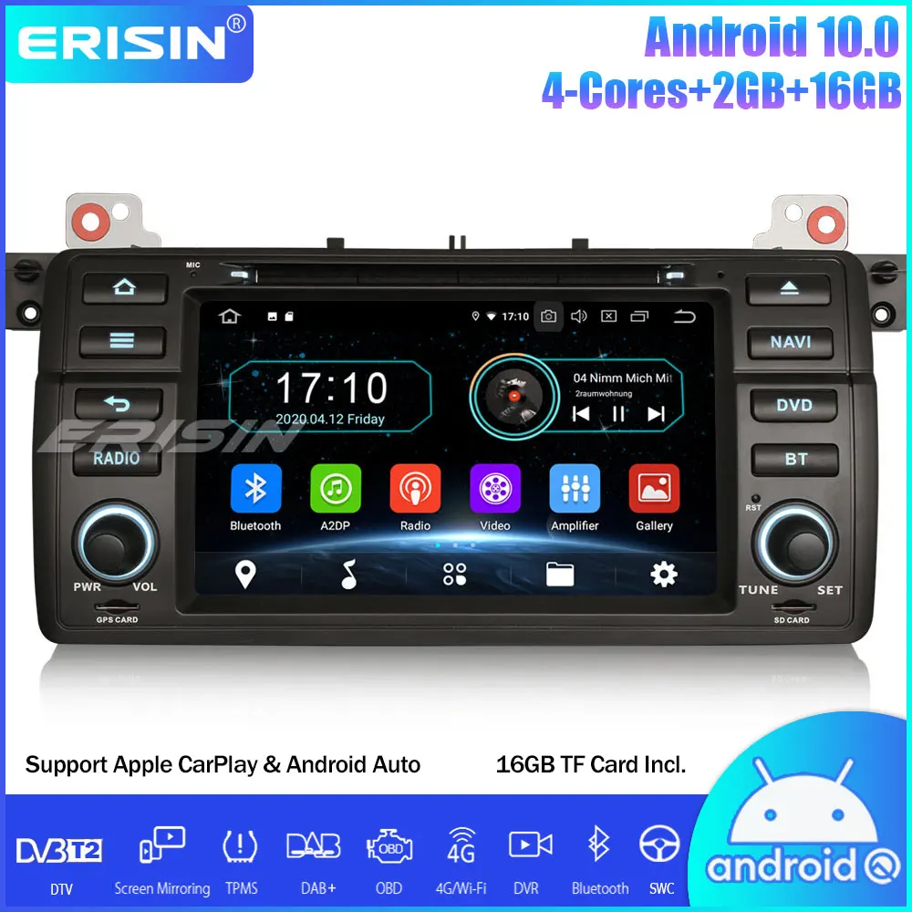 Автомагнитола Erisin DAB + Android 10 0 GPS DVD Wi-Fi SWC для BMW 3 серии E46 M3 318 320 MG ZT Rover 75 | Автомобили