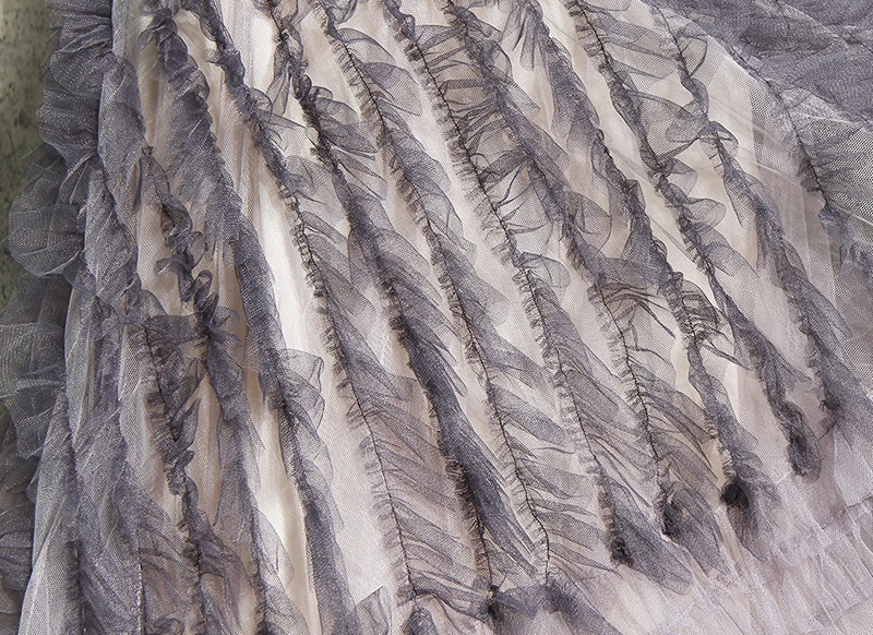 

Mozuleva Elegant Patchwork Mesh Women Skirt High Waist Asymmetrical Ruffles Hit Color Irregular Skirts Female Fashion Tide