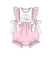 0 3t newborn infant pink bow strap sleeveless rompers for easter rabbit carrot embroidery jumpsuit toddler romper for easter