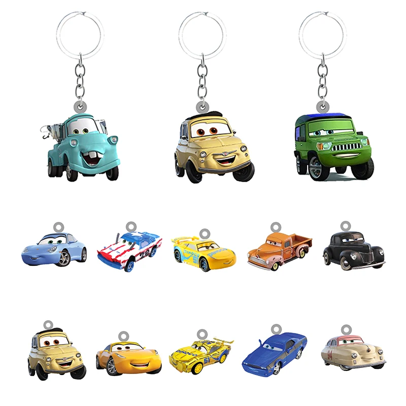 Disney Epoxy Resin Cartoon Cars Sally Pendant Keyring Backpack School Bag Design Gifts Jewelry Creative Handmade Keychain FWN245