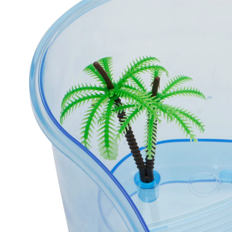 Turtle Habitat Lake Terrapin Reptile Aquarium Tank with Platform Plants New | Дом и сад