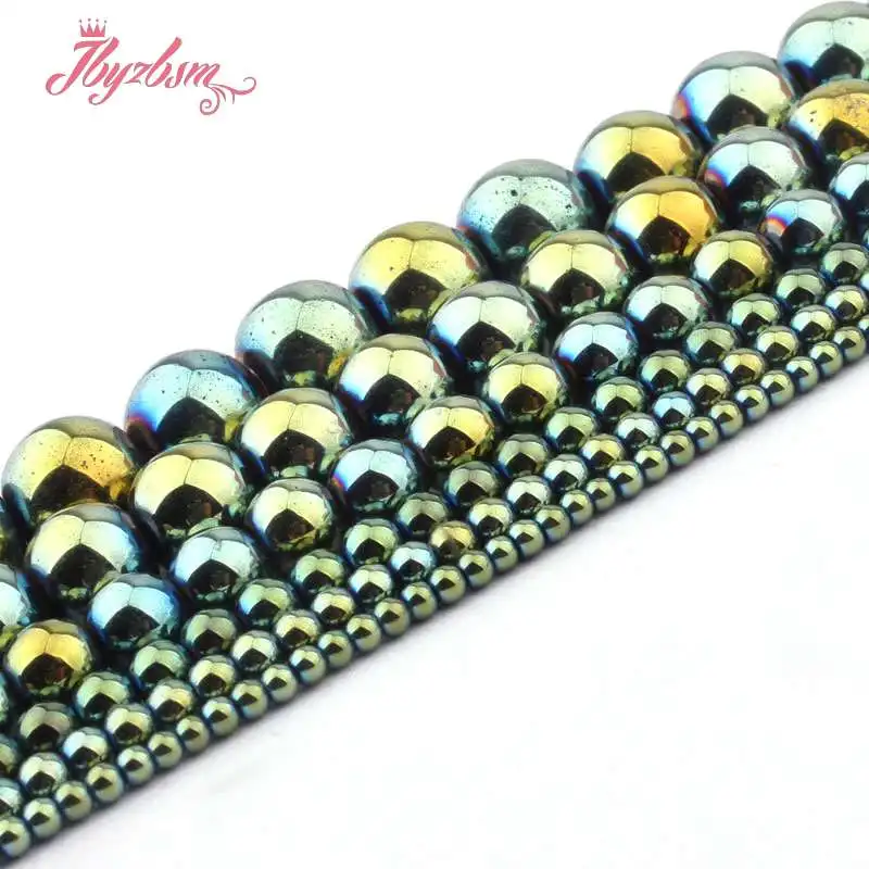 Бусины из натурального камня диаметром 15 дюймов 2 3 4 6 8 10 мм|rainbow hematite|for diyhematite stone