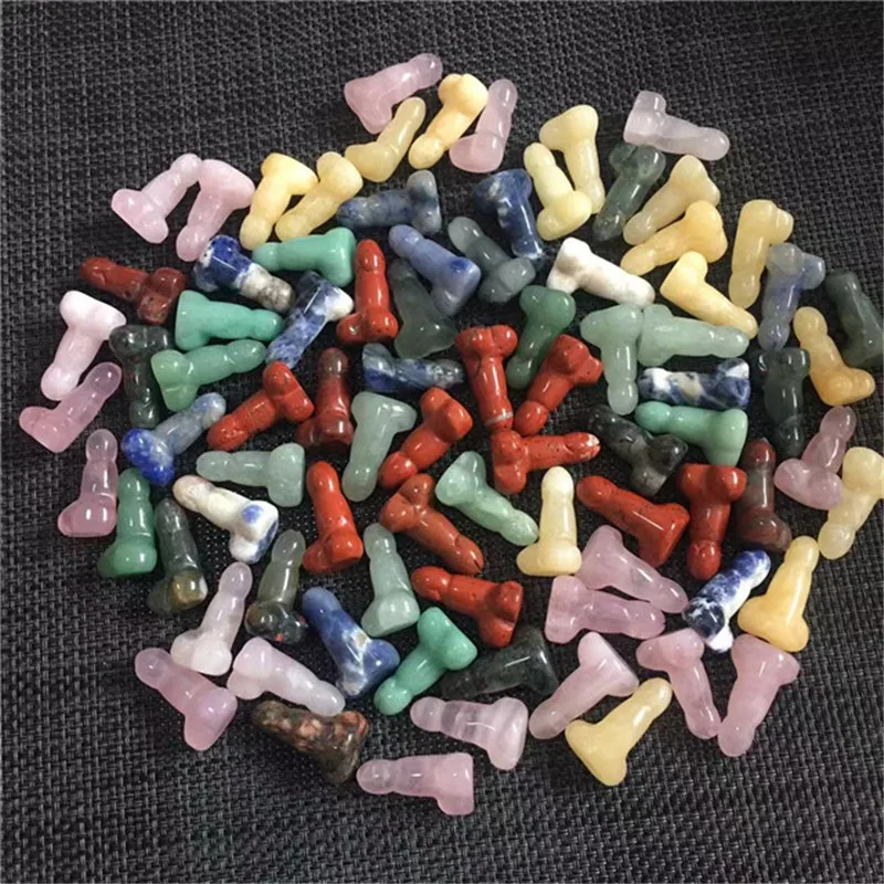 

1pcs Natural mini rose crystal Hand-carved sexy toy natural Red jasper quartz crystal small stick