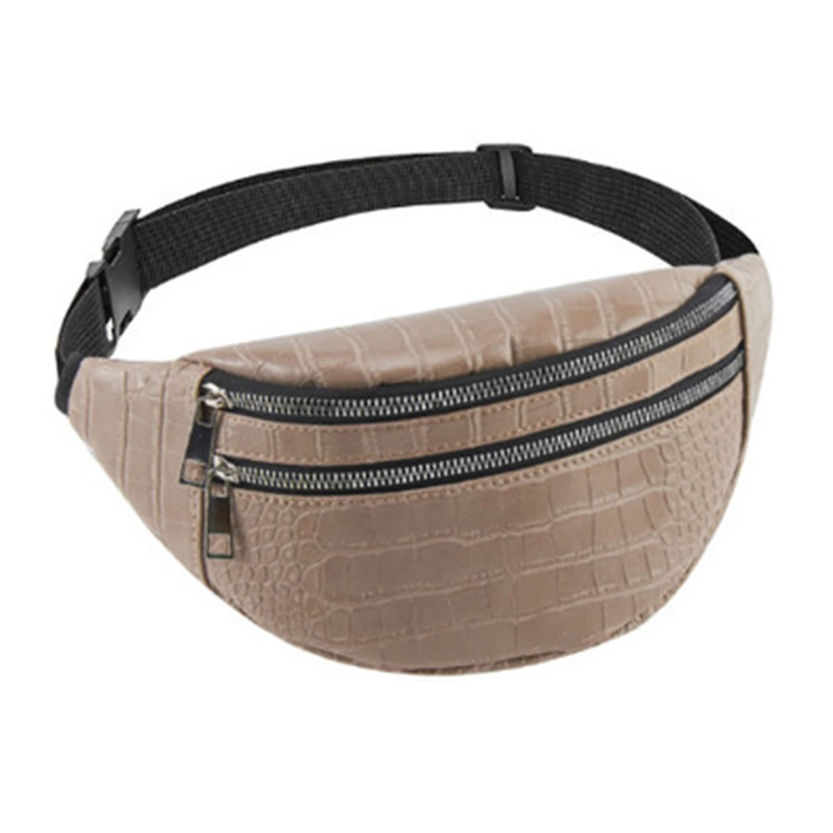

Women Waist Packs Large Capacity Wear-resistant Bags Crocodile Pattern Zippers Waist Bag Ladies Portable Leather Chest Bag