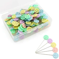 100pcs flat head button sewing straight pins patchwork quilting pins for dressmaking sewing accessories diy crafts needle pins