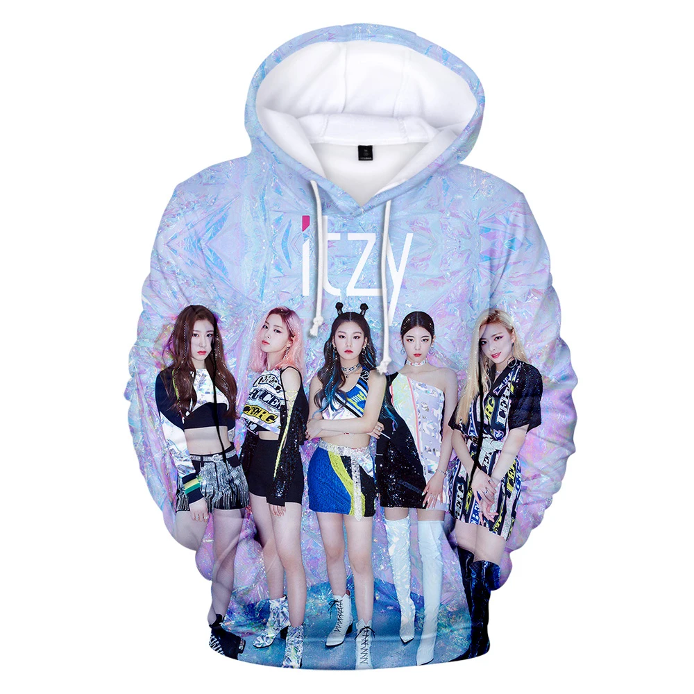 Толстовка с капюшоном для мужчин и женщин корейский стиль K-pop певица ITZY толстовка