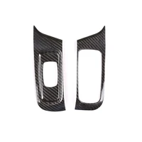 2pcs real dry carbon fiber car interior accessories window lift button frame trim stickers fit for porsche 911 718 2016 2019