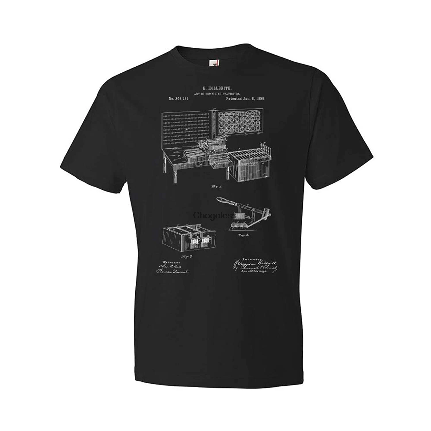 

Patent Earth Hollerith Statistics Computer T-Shirt Engineer Gifts Retro Technology