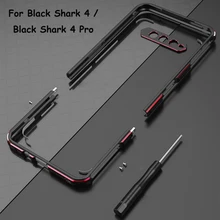For Black Shark 4 5G Aluminum metal bumper Frame Slim Cover phone case + Carmera Protector for BlackShark 4 Pro