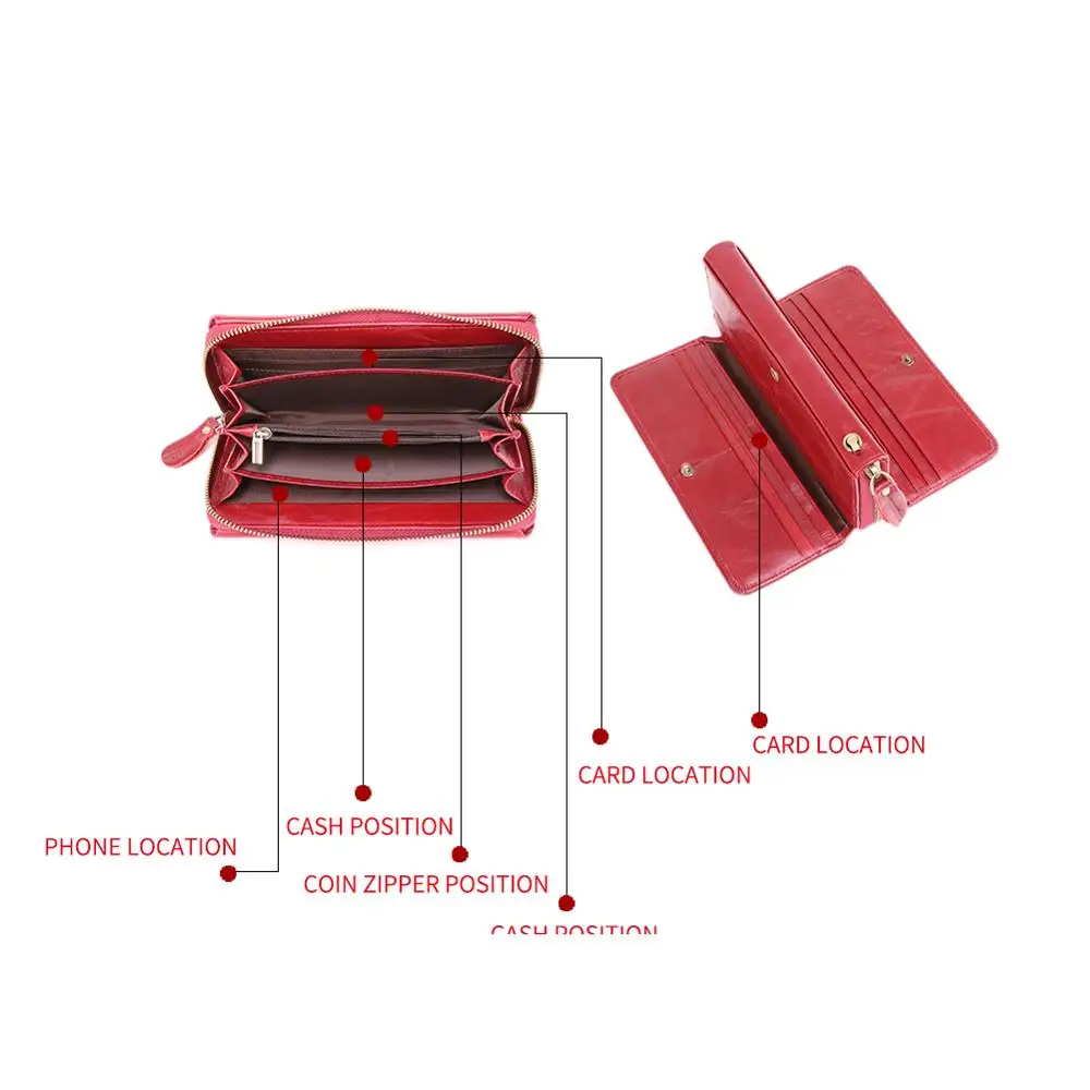 Многослойный женский кошелек Длинный из натуральной кожи чехол для телефона