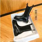 Новинка, роскошные женские ботильоны челси, зимняя обувь на массивной подошве, ботильоны на платформе, брендовые дизайнерские ботинки без шнуровки на массивном каблуке