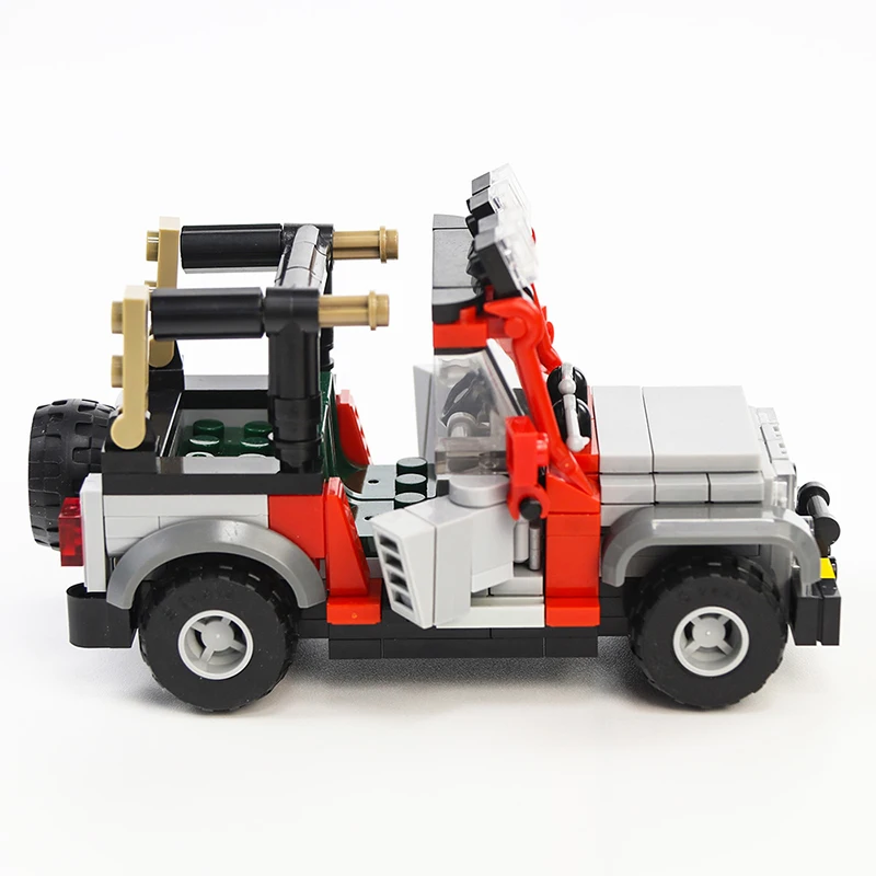 Buildmoc Юрского Парка армейские солдатские строительные блоки немецкий Виллис Jeeped