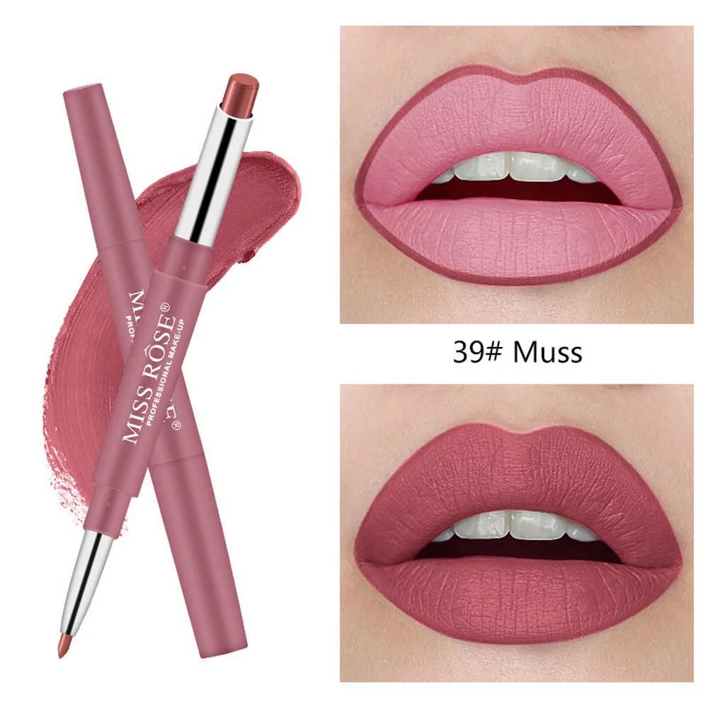 39 MISS ROSE, 14 цветов, двухконцевые помады, стойкая, водостойкая, профессиональная, увлажняющая, для губ, карандаш, матовая - Цвет: 39