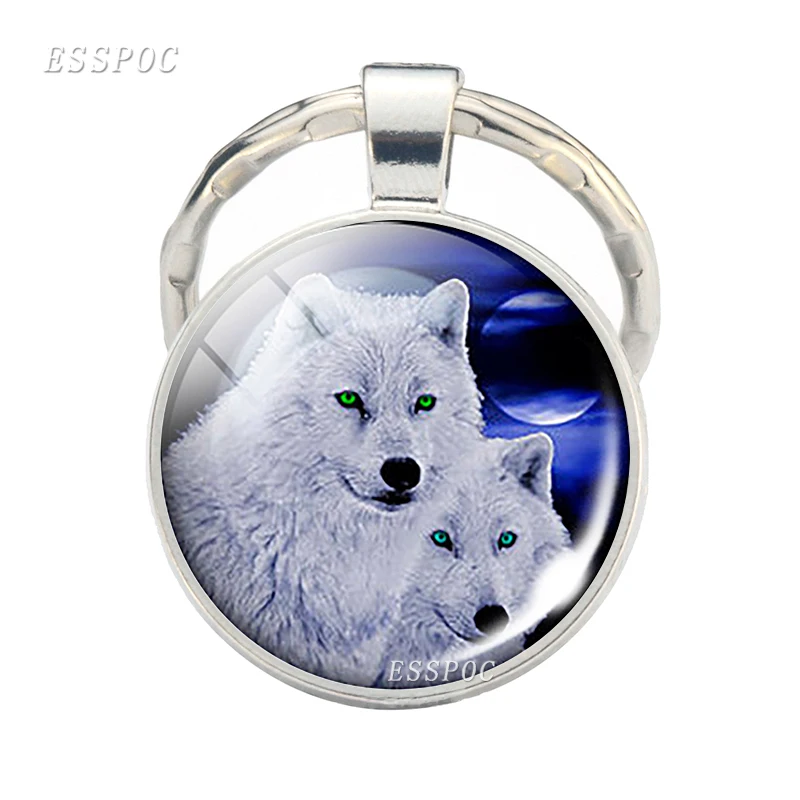 Брелок и Волк Луна на стеклянный брелок волк ювелирные изделия Oz носимые