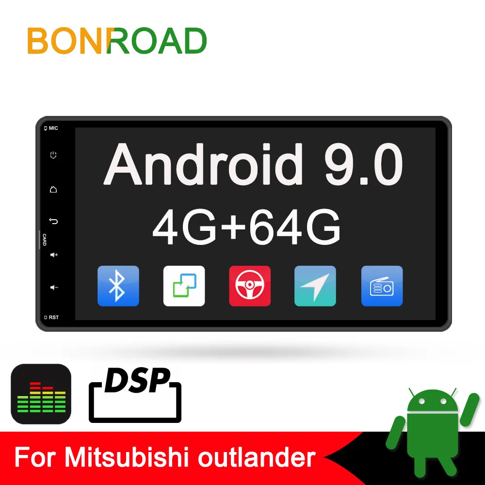 Bonroad " Android 9,0 Автомобильный мультимедийный плеер для Mitsubishi Outlander, Lancer asx Радио Видео Стерео gps навигация RAM4G ROM64G