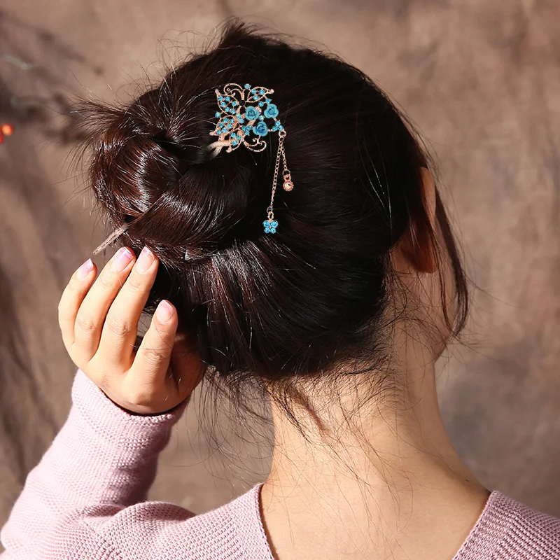 Женская металлическая цепочка для волос украшение в виде листьев скорпиона |