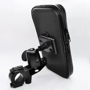 motorcycle handlebar mount phone holder with water resistant cell phone case bicycle bike bar rail mount holderfor mobile phones free global shipping