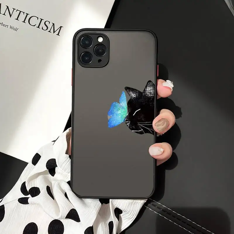 

cat cute lovely funny Phone Case For iphone 12 11 8 7 plus mini x xs xr pro max matte transparent cover