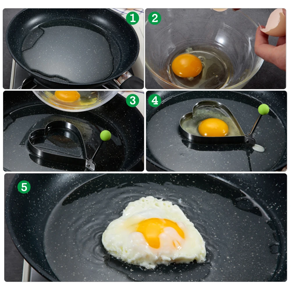 3 стилей из нержавеющей стали Fryed форма для яичницы сумчатый яйца жарочная пресс
