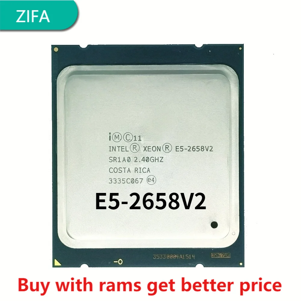 Intel-procesador Xeon E5 2658 V2 E5 2658V2, 2,4 GHZ, 10 núcleos, 25MB, LGA 2011, 95W, CPU