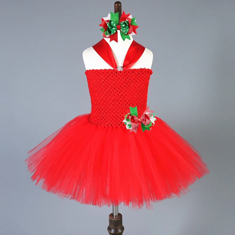 Платье-пачка детское красное из тюля |