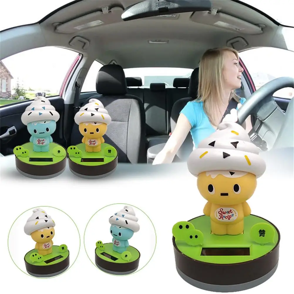 Кукла с вибрирующей головой на солнечной батарее мультяшная пластиковая