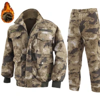 outdoor casual mens clothing autumn and winter work clothes plus velvet wear resistant labor insurance suit