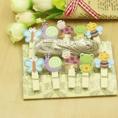 12/8/10 mini note paper clips for Christmas tree bear wood clip photo clips clothespin craft decoration clips - Color: HYDF10