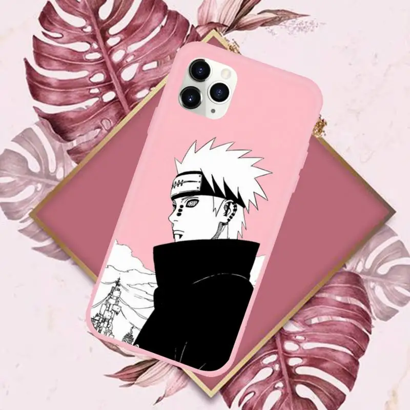 

Naruto Uchiha Itachi Phone Case Pink Candy Color for iPhone 11 12 mini pro XS MAX 8 7 6 6S Plus X SE 2020 XR