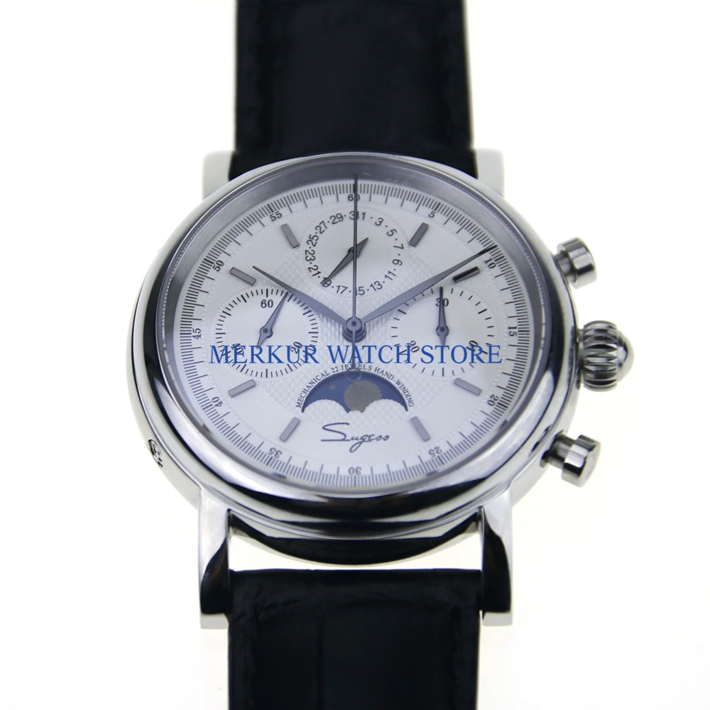 Sugess мужские часы механический хронограф летчик 1963 платье Тяньцзинь движение St1908