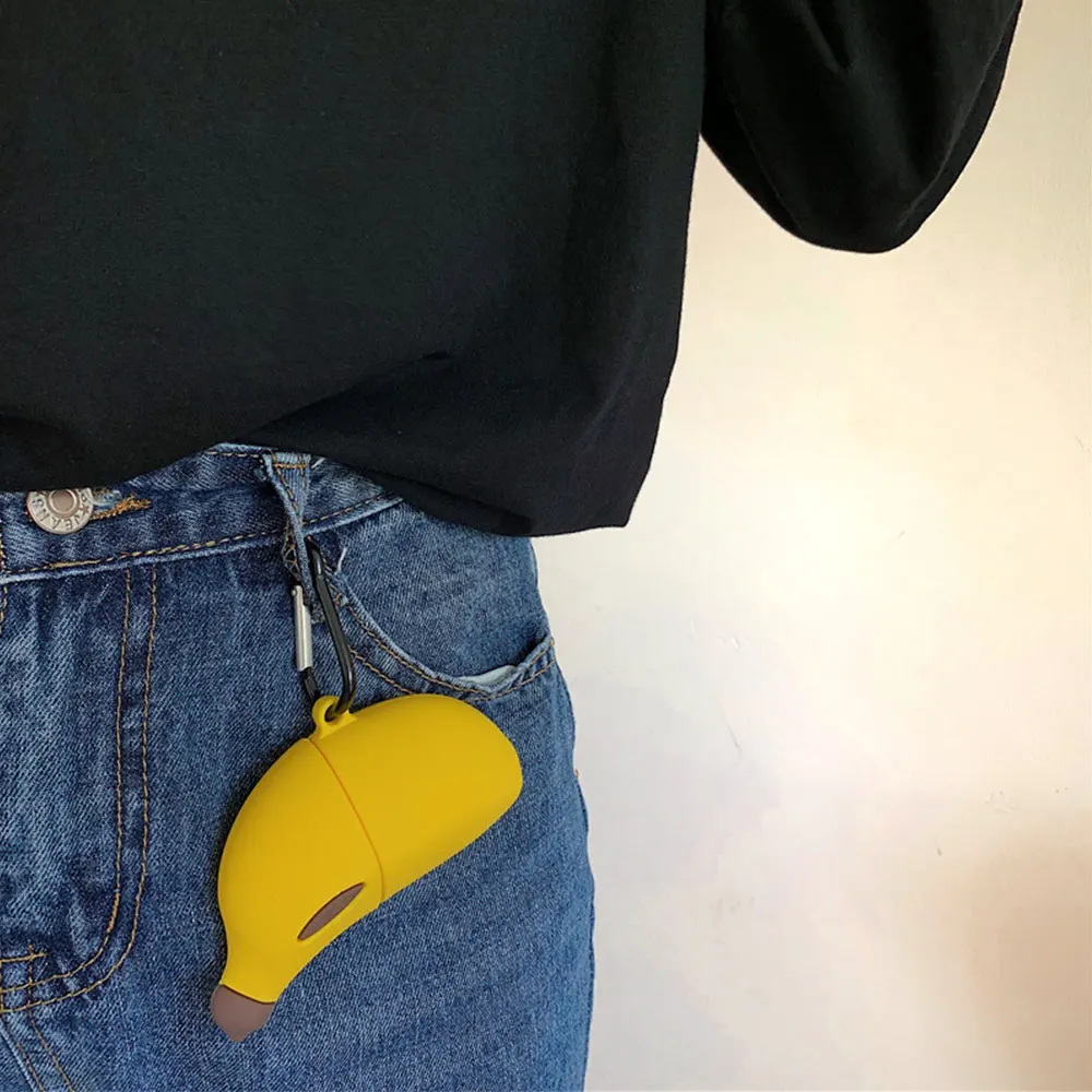 3D Simulated Banana Silicone Protection Headphone Case For Apple Bluetooth Earphone Airpods 1/2 Cover Cases Accessories | Электроника